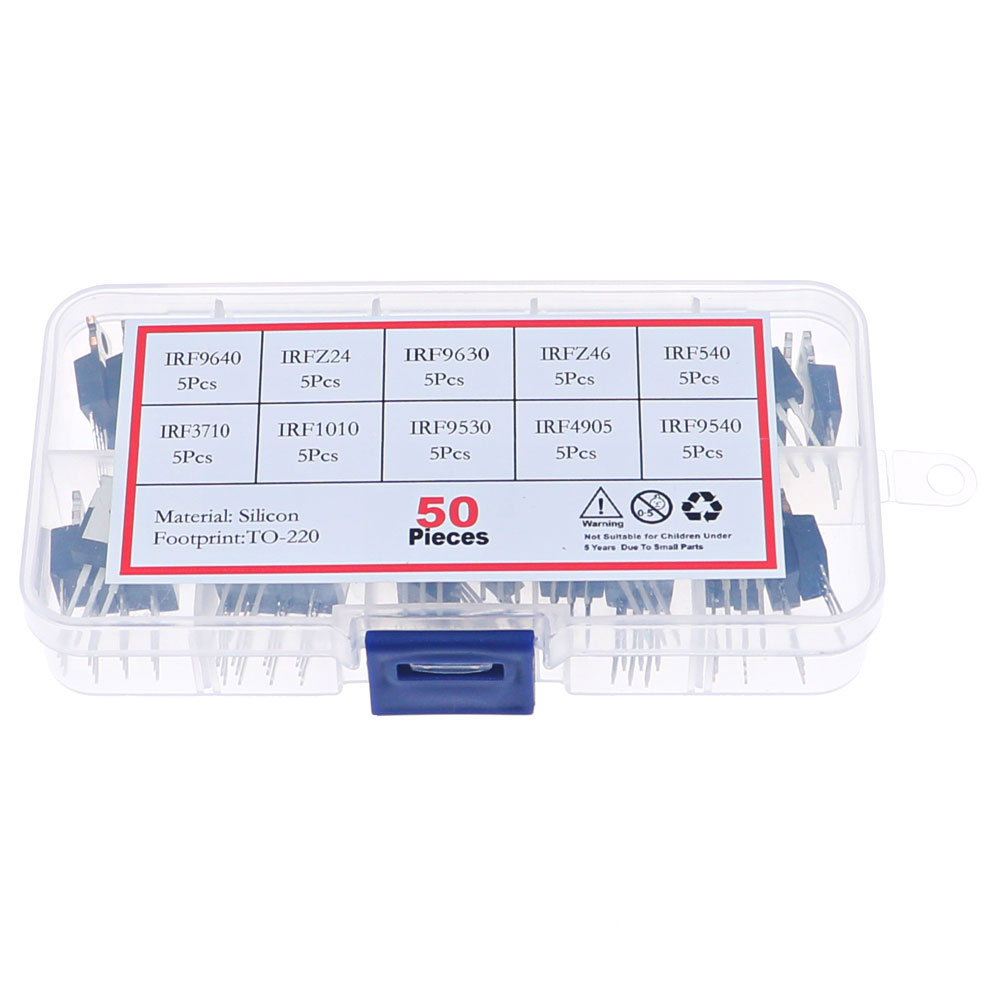 Mosfet Transistor Set - 50Pcs 10 Values Mosfet Transistor Kit
