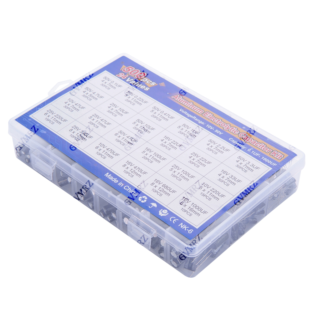 500PCS/lot 16-50V mix Electrol - Capacitor Kit Assortment recension och pris