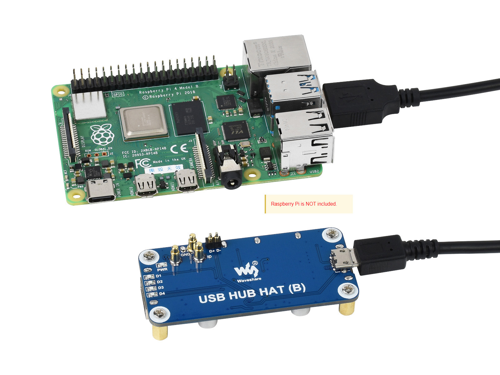 Waveshare USB HUB HAT (B) 4x p - Raspberry Pi Zero recension och pris