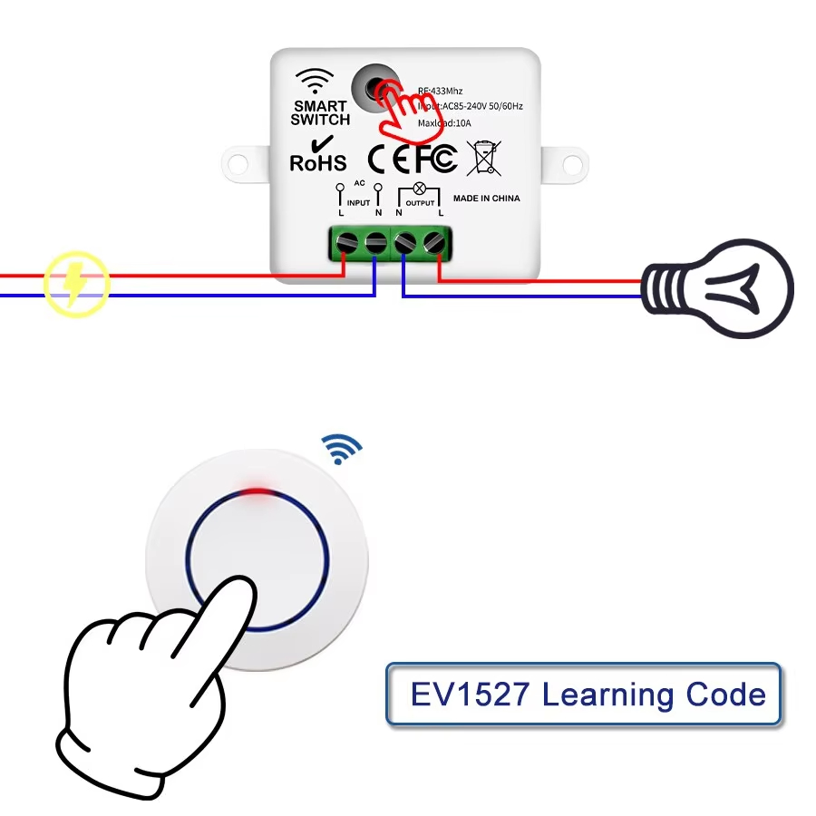 RF 433MHz Wireless Remote Cont - Diy Electronics Button recension och pris