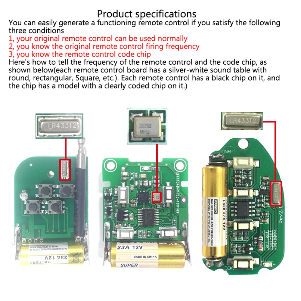 1/50pcs 433MHz Remote Control  - Diy Electronics Button recension och pris