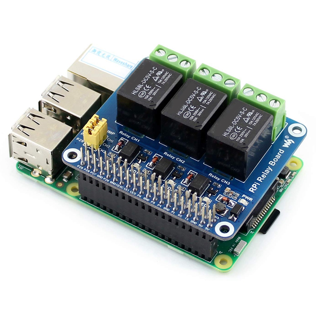 Waveshare 5V 3-Channel Relay M - Raspberry Pi Zero recension och pris