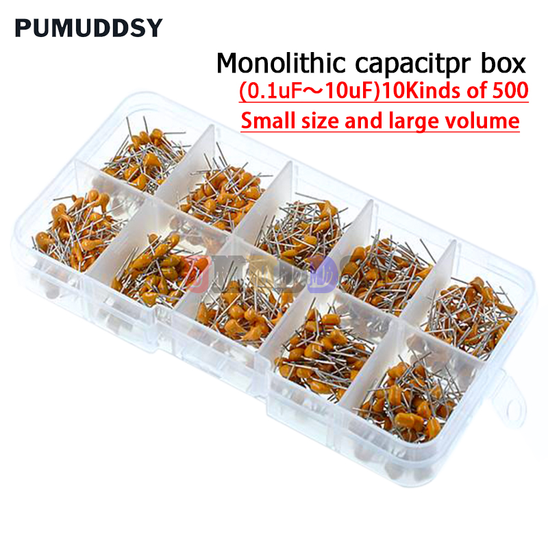 500pcs/lot 10values*50pcs 0.1u - Capacitor Kit Assortment recension och pris