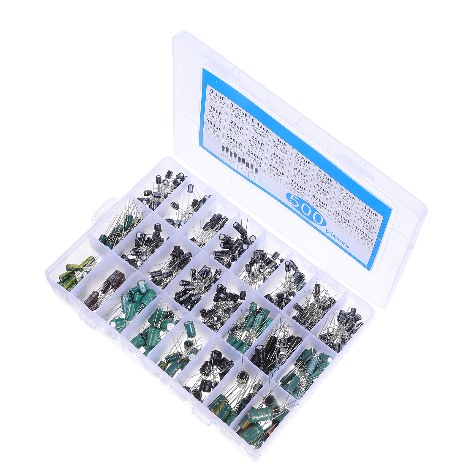 500Pcs Aluminum Electrolytic C - Capacitor Kit Assortment recension och pris
